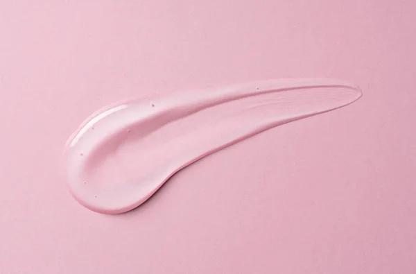 Transparent Gel Drop Pink Background Liquid Gel Cosmetic Stain Texture — Stock Photo, Image