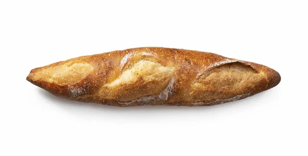 Baguette Plasat Fundal Alb Vedere Sus — Fotografie, imagine de stoc