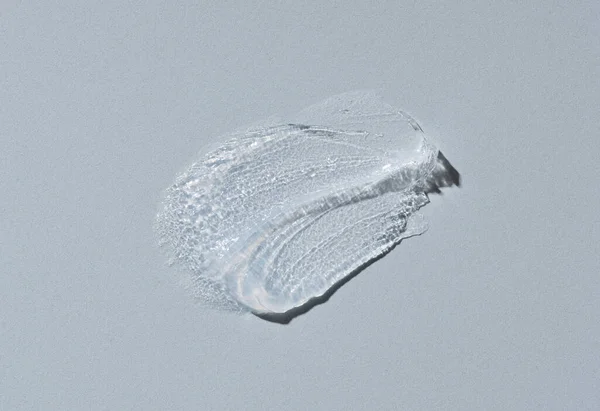 Crema Cosmética Transparente Sobre Fondo Gris Vaselina Crema Dura Gota — Foto de Stock