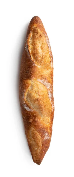 Baguette Auf Weißem Hintergrund Blick Von Oben — Stockfoto