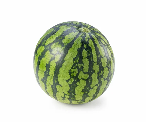 One Watermelon Placed White Background Close Texture — Stock Photo, Image