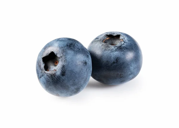 Zwei Blaubeeren Auf Weißem Hintergrund — Stockfoto