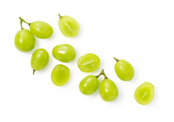 Lot Shine Muscat Grapes Cut Shine Muscat Grapes White Background — Stock Photo, Image
