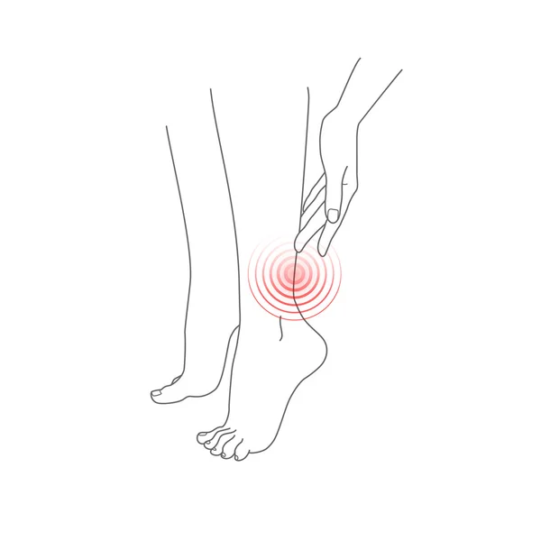 Nohou, bolesti nohou, vektorové ilustrace — Stockový vektor