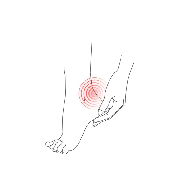 Рука і нога, біль ноги, Векторні ілюстрації — стоковий вектор
