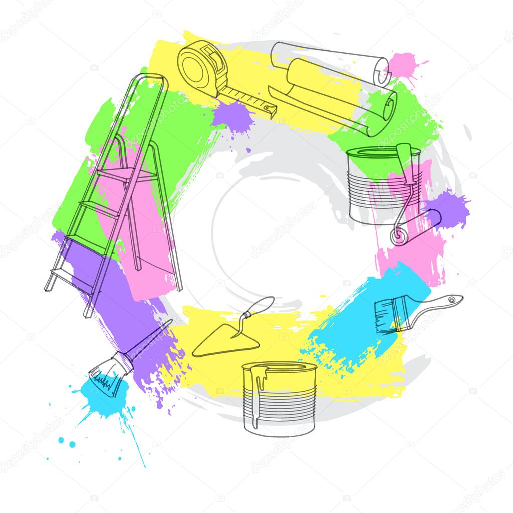 Construction and repair tools. Vector illustration