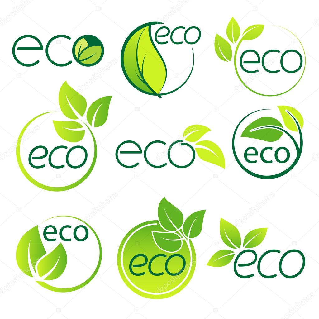 Ecology  logo symbol set vector