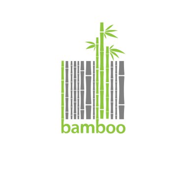 Barkod stilize bambu logo simge
