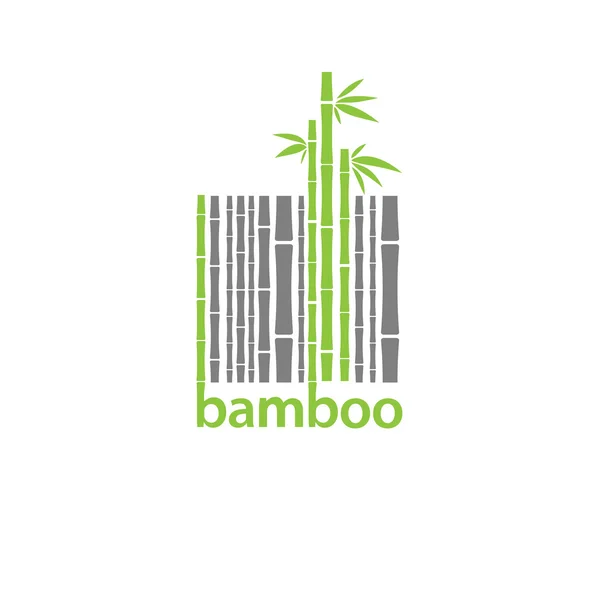 Símbolo de logotipo de bambú estilizado como código de barras — Vector de stock