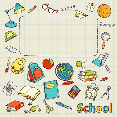 okul doodle için metin alanı ile sayfa