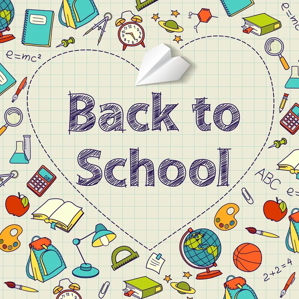 Back to school text end  vector doodle — Stock Vector