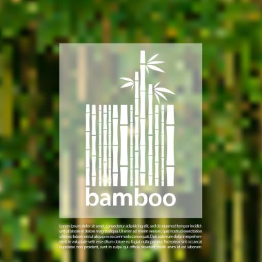 Bir arka plan bulanık vektör tasarımı bambu logo