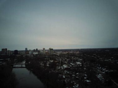 Kasvetli bir kış gününde Londra Ontario Kanada. Yüksek kalite fotoğraf