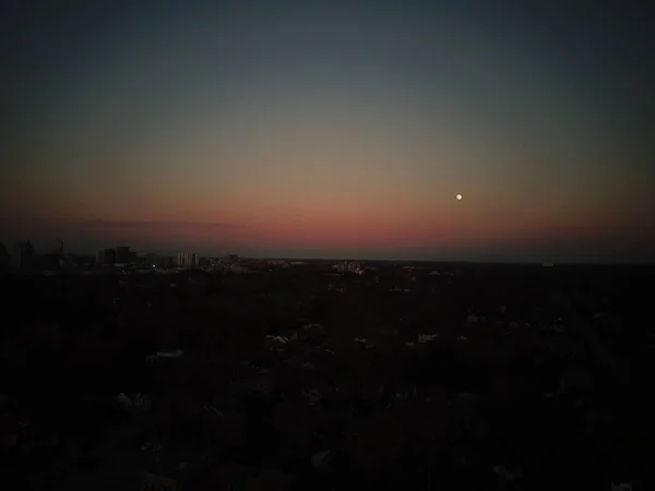 Aerial photo of London Ontario at sunset