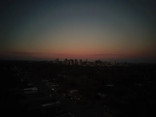 Aerial photo of London Ontario at sunset — Stock Photo, Image