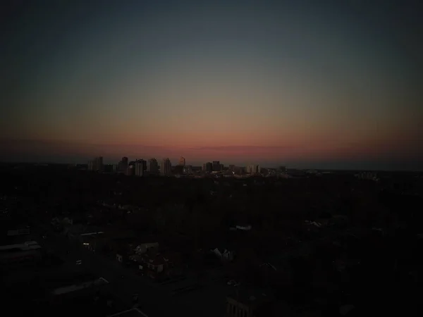 Aerial photo of London Ontario at sunset — 图库照片