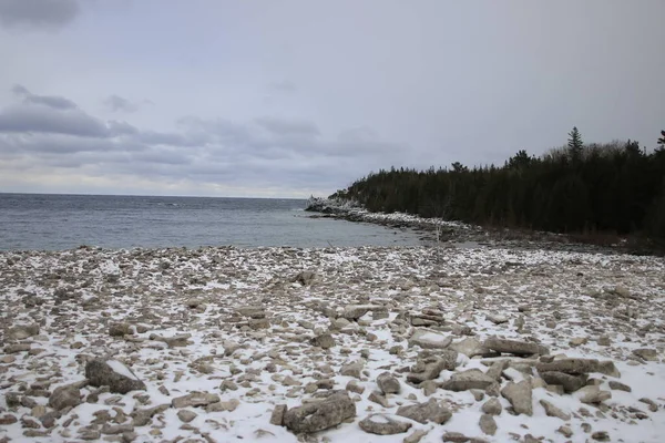 Pobřeží Georgian Bay Kanada Zimním Období Kvalitní Fotografie — Stock fotografie
