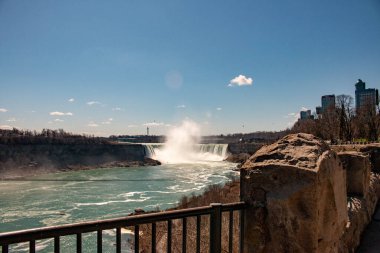 Niagara Şelalesi Kanada, panoramik tarzda fotoğraf. Yüksek kalite fotoğraf