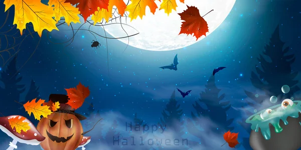 Buon Halloween. Boo! Carta spettrale per Halloween. — Vettoriale Stock