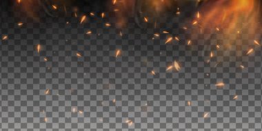 Alevleri dumanla yakan gerçekçi vektör