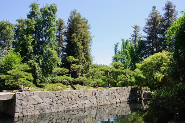 Vacker utsikt över japanska trädgården — Stockfoto