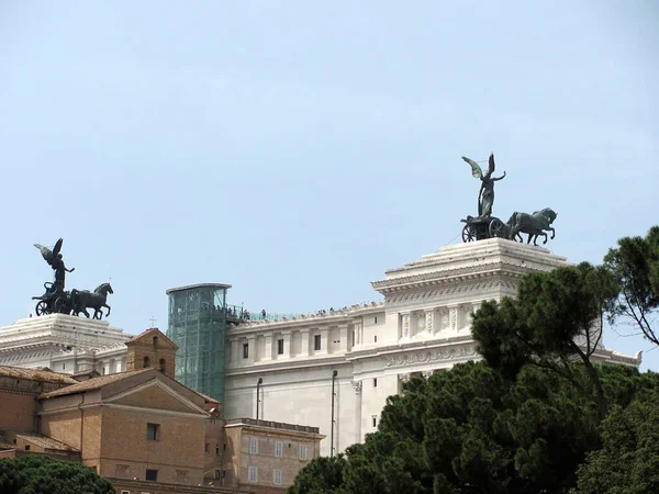 Παλάτι Της Βενετίας Και Vittoriano Στην Πλατεία Της Βενετίας Άποψη — Φωτογραφία Αρχείου