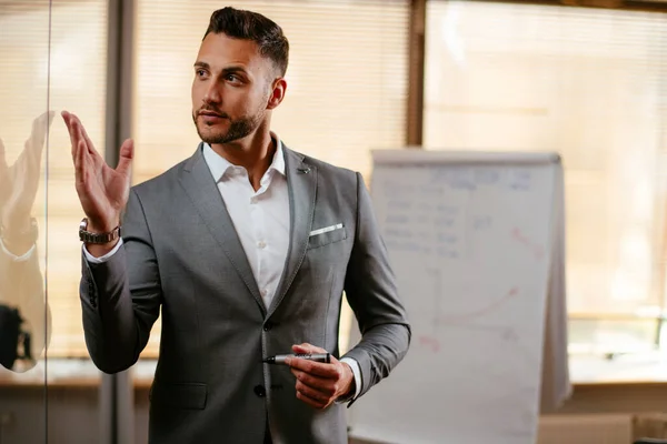 Businessman Meeting Presenting New Business Strategy Stock Image