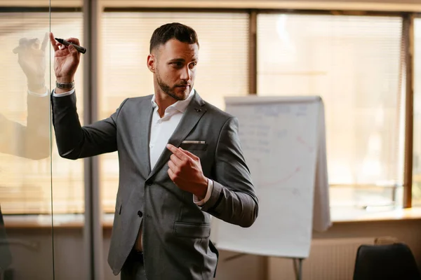 Businessman Meeting Presenting New Business Strategy Stock Image