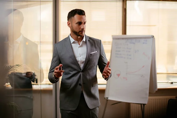 Businessman Meeting Presenting New Business Strategy Royalty Free Stock Photos