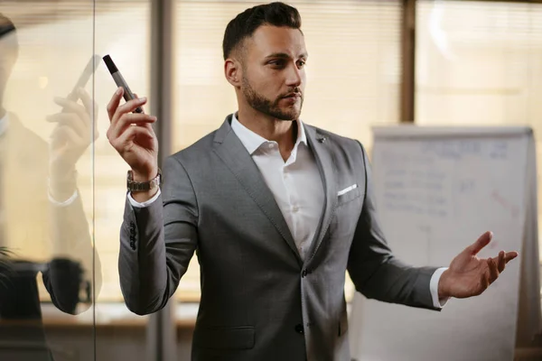 Businessman Meeting Presenting New Business Strategy Stock Image