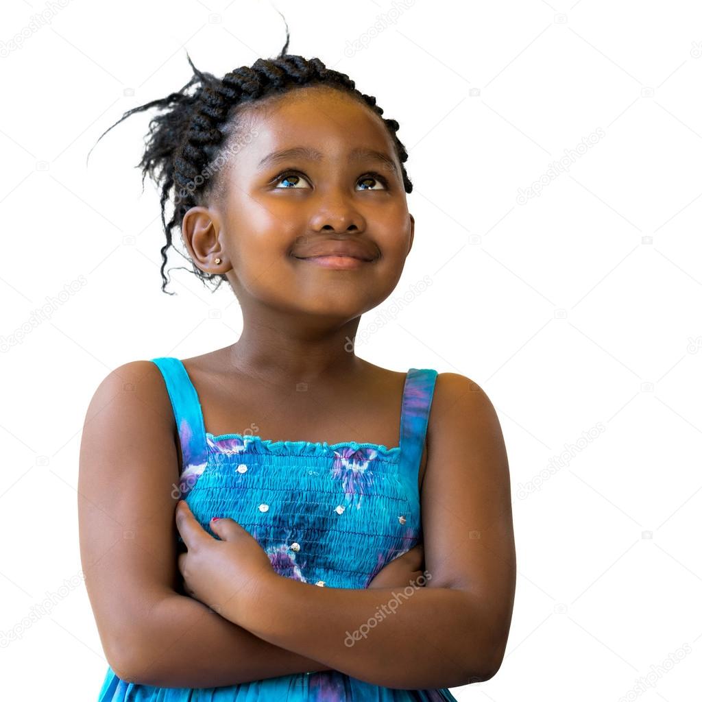 Cute African Girl Looking Up Stock Photo C Karelnoppe 108622842