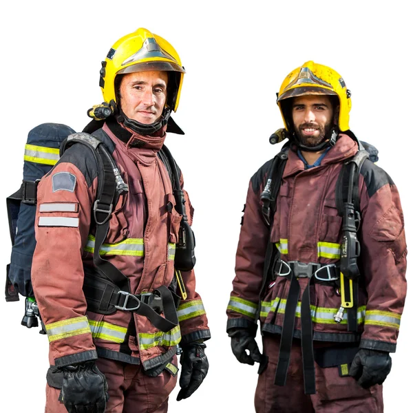 Due pompieri isolati . — Foto Stock