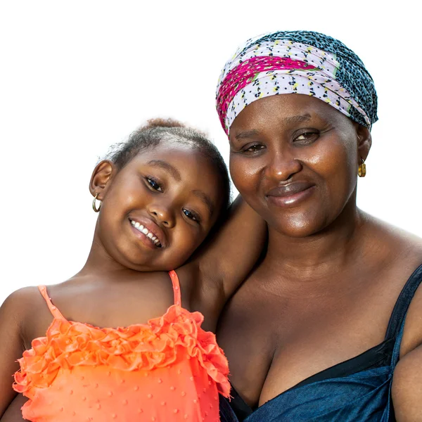 Ibu Afrika dengan gadis kecil . — Stok Foto