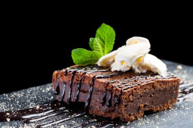 Appetizing chocolate brownie. clipart