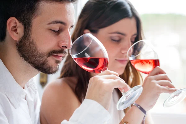 Couple at wine tasting. Stock Image