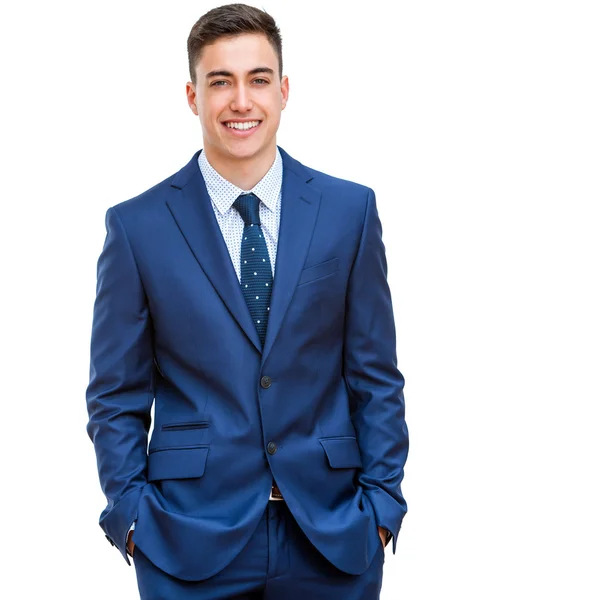 Handsome businessman in blue suit. — Stock Photo, Image