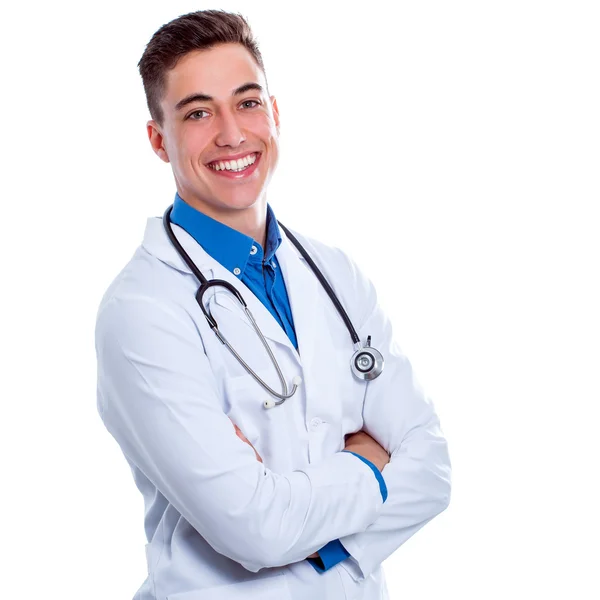 Medico con stetoscopio e braccia incrociate — Foto Stock