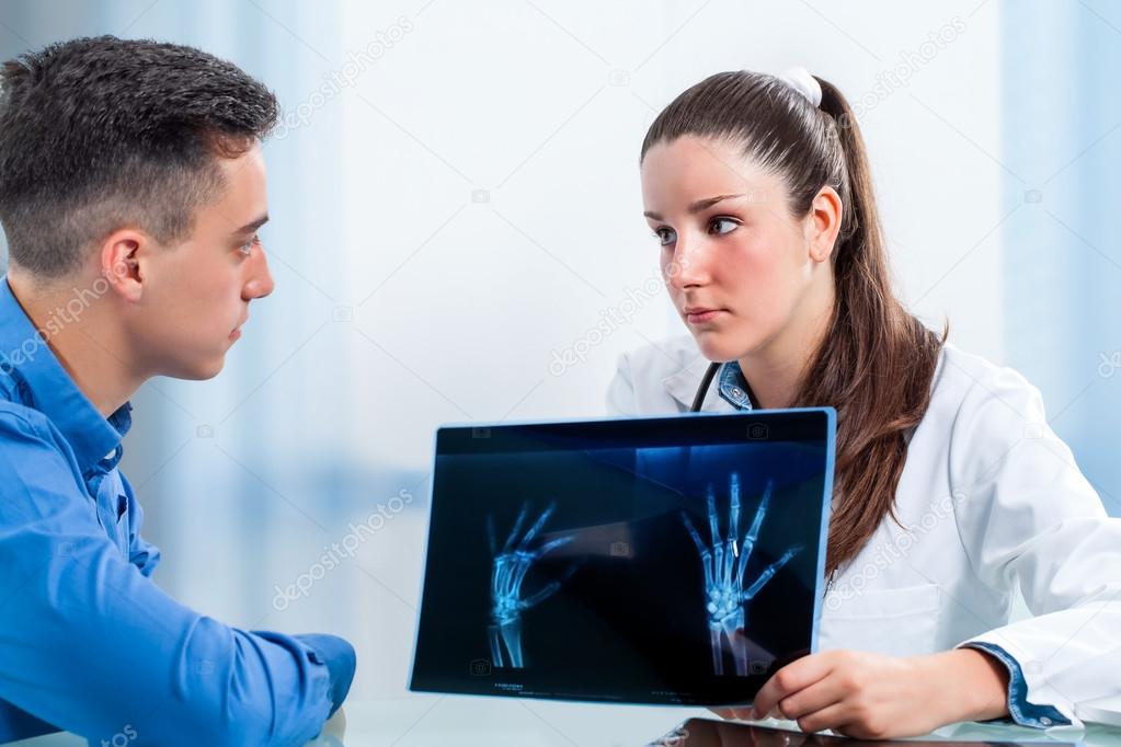 doctor discussing results with patient