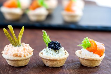 Kokulu mini pasta tartlets çeşitli.