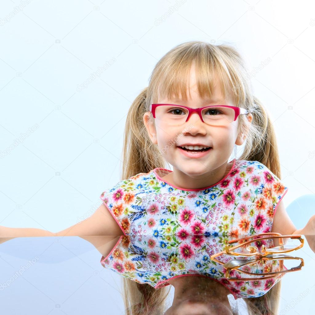Little girl with new eyewear.