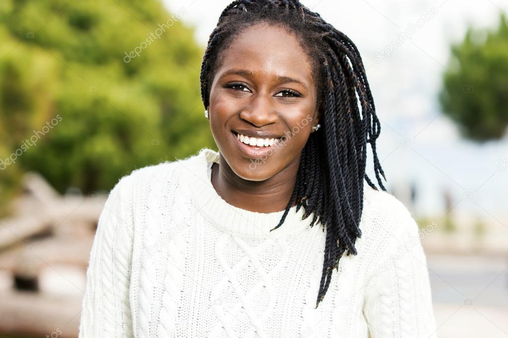 African Teen Girl With Braided Hairstyle Stock Photo