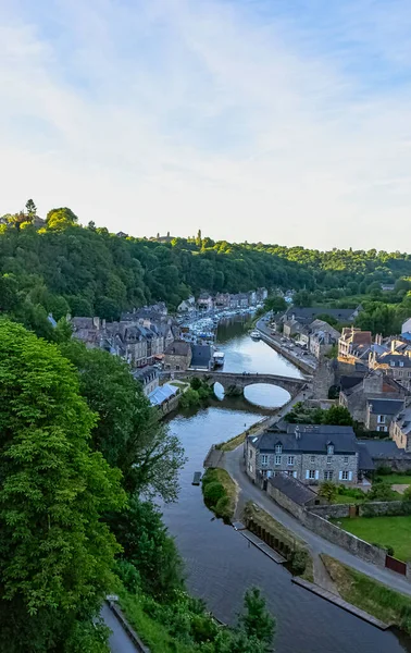 Letecký Pohled Přístav Dinan Dinan Bretaň Francie — Stock fotografie