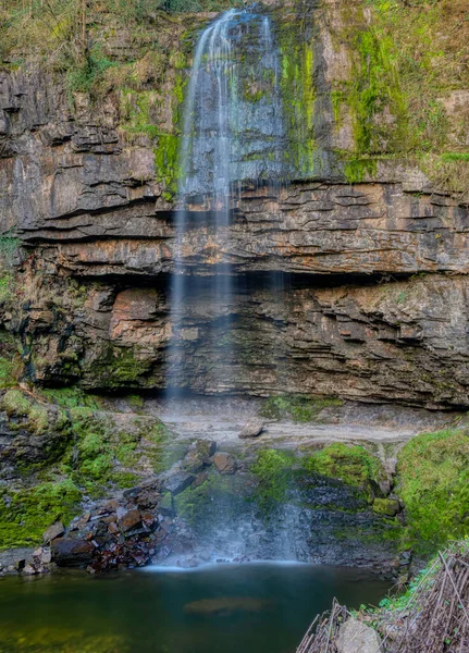 Henrhyd Falls Sgwd Henrhyd Brecon Beacons National Park Galles Regno — Foto Stock