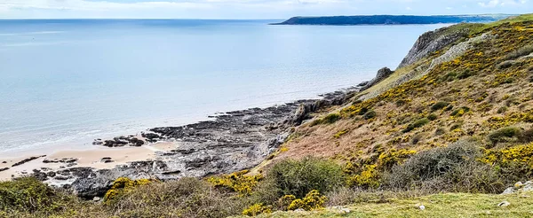 Three Cliff Bay South Coast Gower Peninsula Swansea Wales Egyesült — Stock Fotó