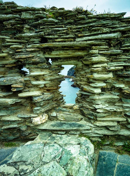 Pozůstatky Hradu Tintagel Tintagel Cornwall Velká Británie Dne 2020 — Stock fotografie