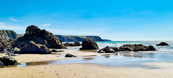 Waliser Strand Marloes Sands Pembrokeshire Wales Großbritannien — Stockfoto