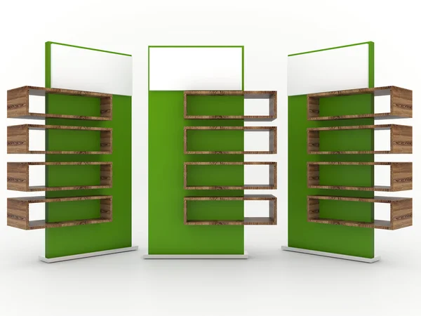 Color green Wood shelves — Stock Photo, Image