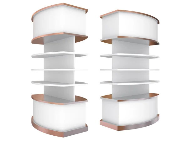 Color white curve shelves — Stock Photo, Image