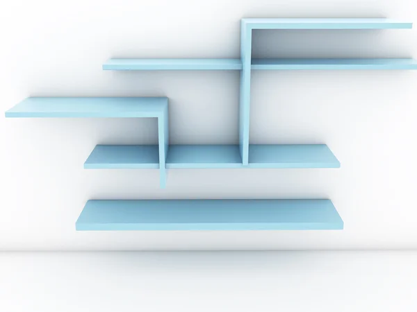 Diseño de estantes azules sobre fondo blanco —  Fotos de Stock