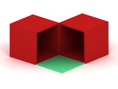 Kırmızı kutu yeşil bağlantı ile alay etmek yukarıya 